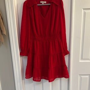 Red Long-Sleeve Dress